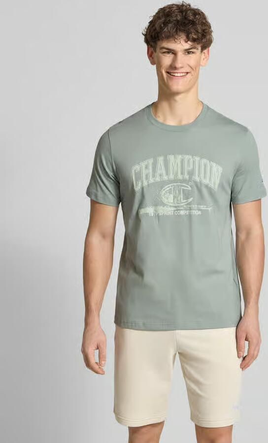 Champion T-shirt met labelprint en ronde hals - Foto 3