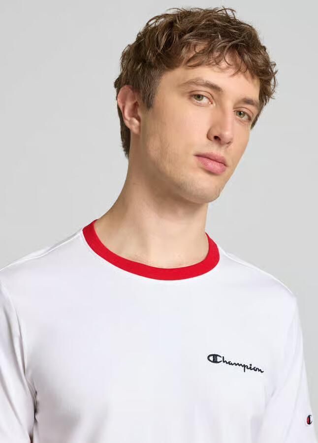 Champion T-shirt met ronde hals en label-stitchings