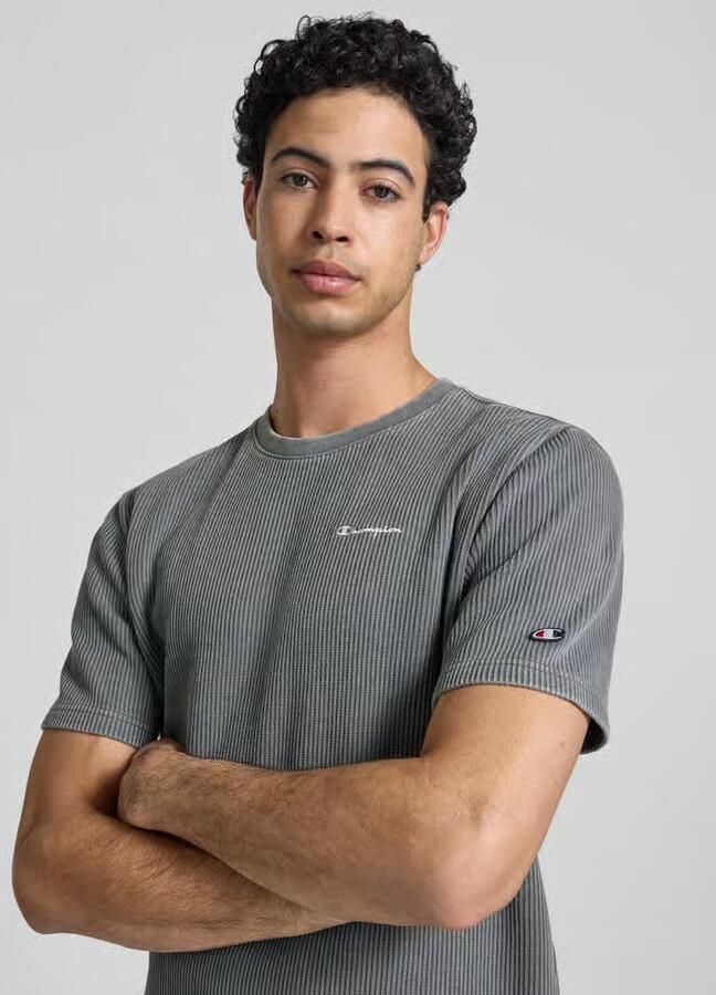 Champion T-shirt met structuurpatroon en label-stitchings