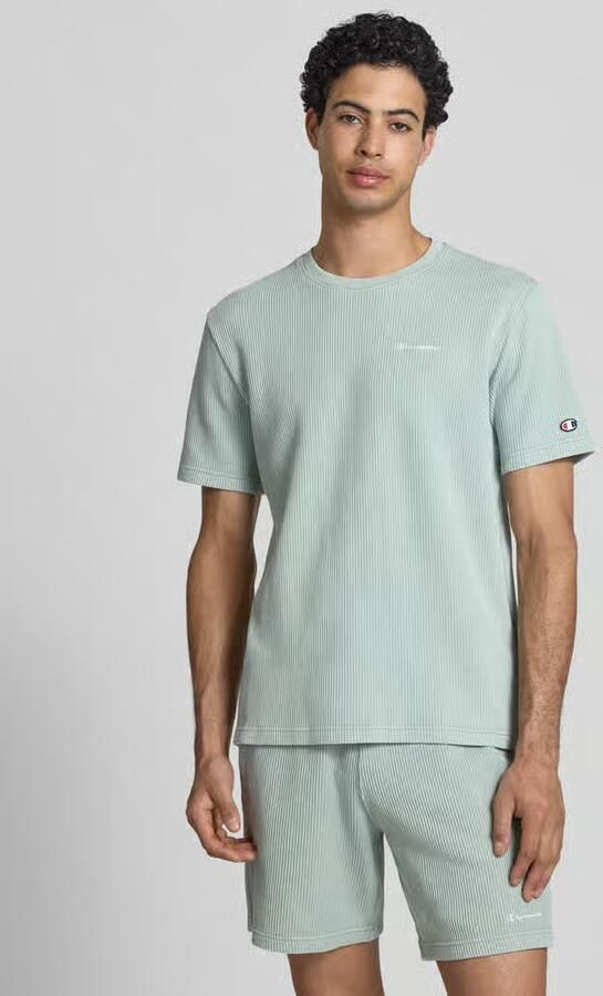 Champion T-shirt met structuurpatroon en label-stitchings - Foto 2