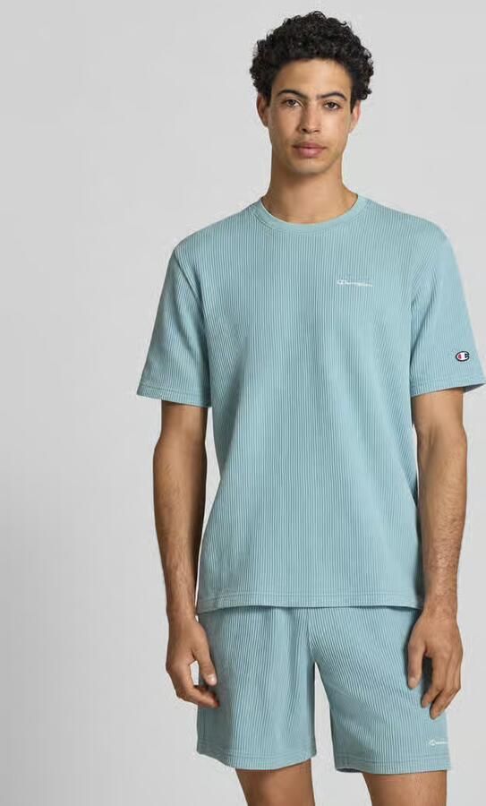Champion T-shirt met structuurpatroon en label-stitchings - Foto 4