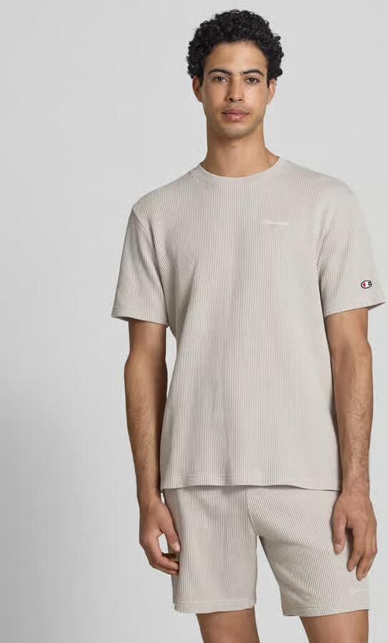 Champion T-shirt met structuurpatroon en label-stitchings - Foto 4