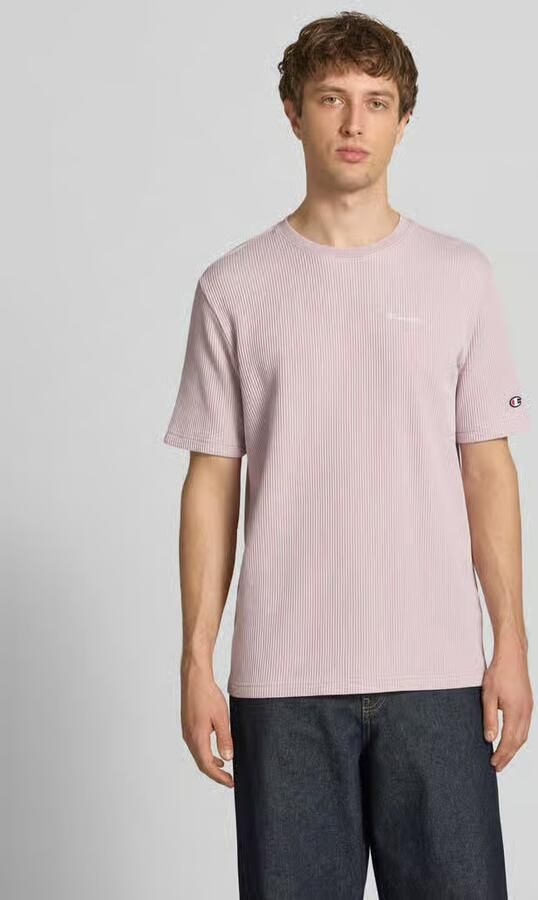 Champion T-shirt met structuurpatroon en label-stitchings - Foto 4