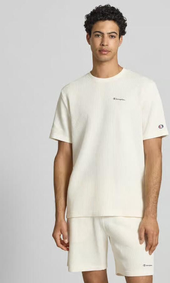 Champion T-shirt met structuurpatroon en label-stitchings - Foto 4