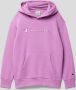 Champion hoodie met logo lila Sweater Paars Logo 134 140 - Thumbnail 1