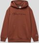 Champion hoodie met logo en borduursels chocoladebruin Sweater Logo 170 176 - Thumbnail 1