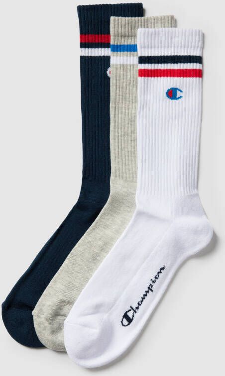 Champion Sokken met contraststrepen in een set van 3 paar model 'Crew Socks'