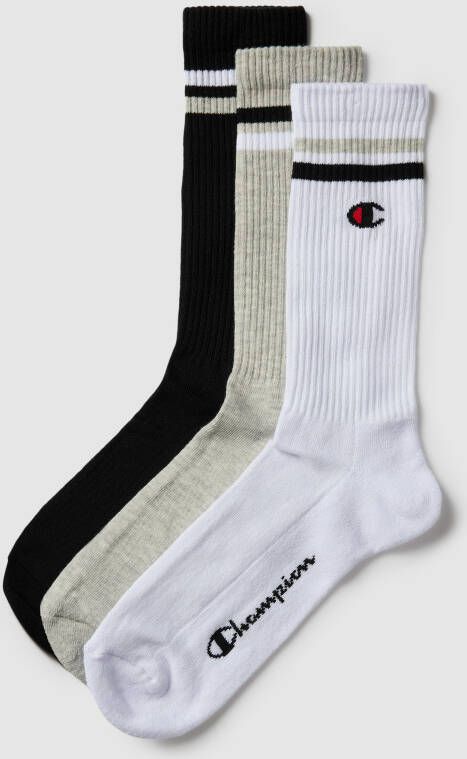 Champion Sokken met contraststrepen in een set van 3 paar model 'Crew Socks'