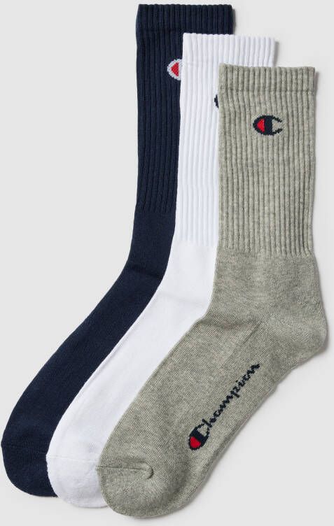 Champion Sokken met labeldetail in een set van 3 paar model 'Crew Socks'