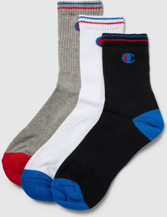 Champion Sokken met labelstitching in een set van 3 paar model 'Crew Socks'