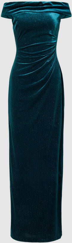 Christian Berg Cocktail Off shoulder-jurk met plooien opzij