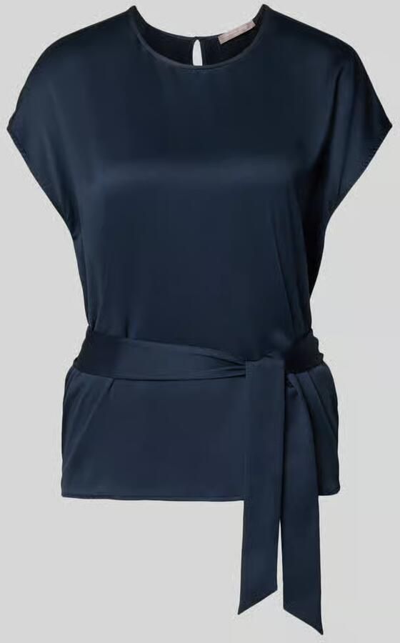 Christian Berg Cocktail Blouseshirt met ronde hals en strikceintuur