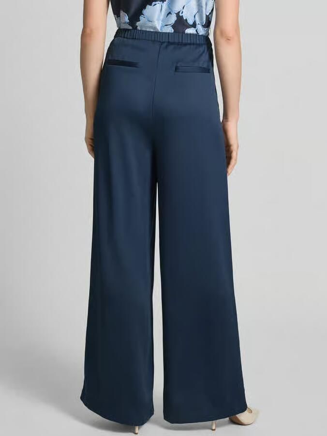 Christian Berg Cocktail loose fit pants met elastische tailleband en steekzakken