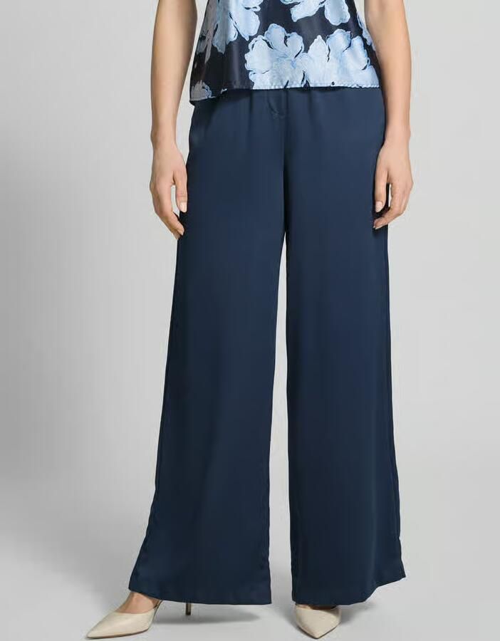Christian Berg Cocktail loose fit pants met elastische tailleband en steekzakken - Foto 2