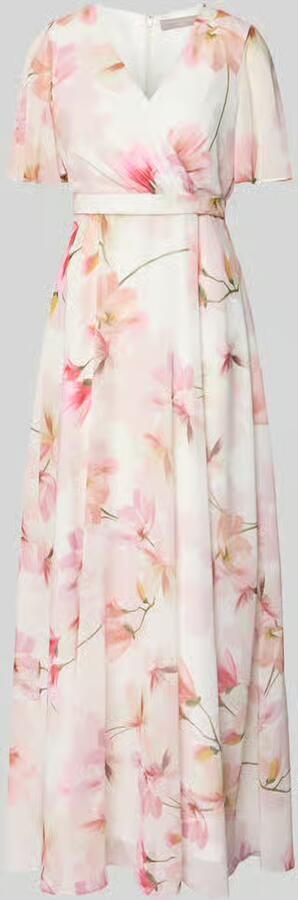 Christian Berg Cocktail maxi-jurk in all-over look met tailleband - Foto 2