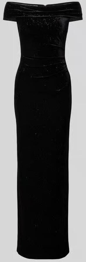 Christian Berg Cocktail Maxi-jurk van fluweel in off-shoulder-look