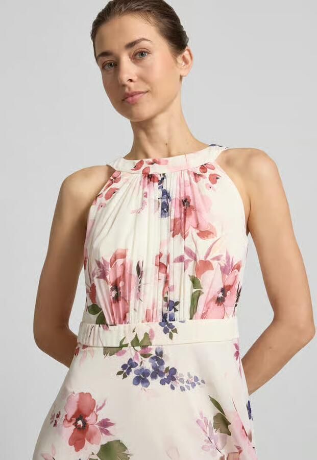 Christian Berg Cocktail midi-jurk met all-over bloemenmotief