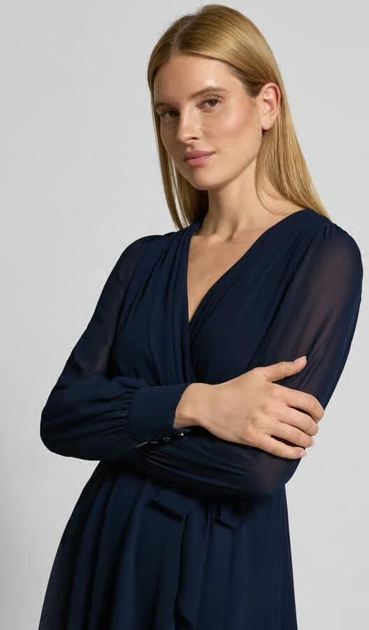 Christian Berg Cocktail Regular fit midi-jurk met tailleband