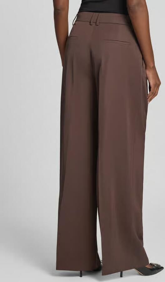 Christian Berg Cocktail Wide leg bandplooibroek met achterzakken