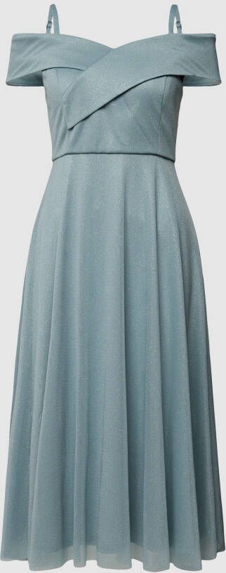 Christian Berg Cocktail Off shoulder-cocktailjurk met glittereffect