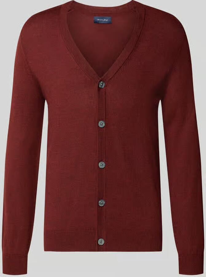 Christian Berg Men Cardigan van wolmix met v-hals