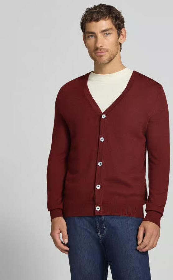 Christian Berg Men Cardigan van wolmix met v-hals - Foto 3