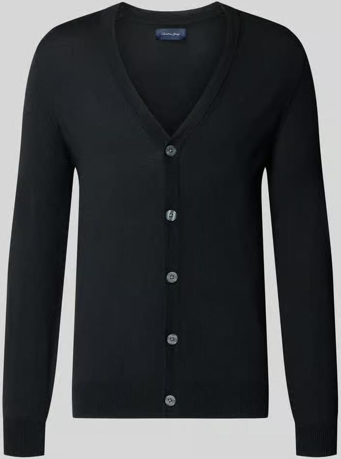 Christian Berg Men Cardigan van wolmix met v-hals