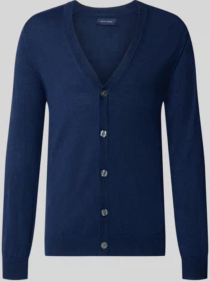 Christian Berg Men Cardigan van wolmix met v-hals