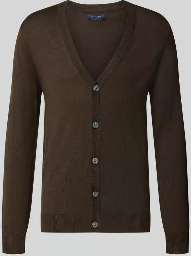 Christian Berg Men Cardigan van wolmix met v-hals