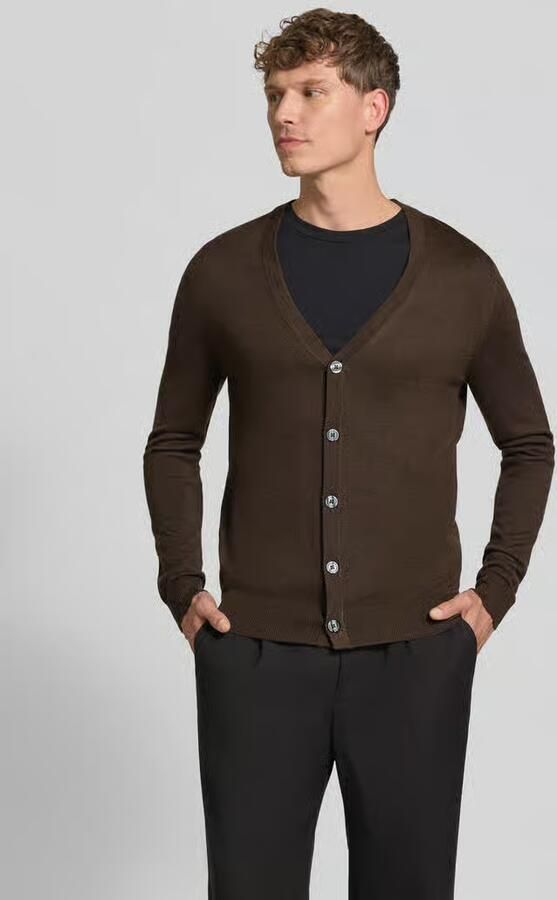 Christian Berg Men Cardigan van wolmix met v-hals - Foto 2