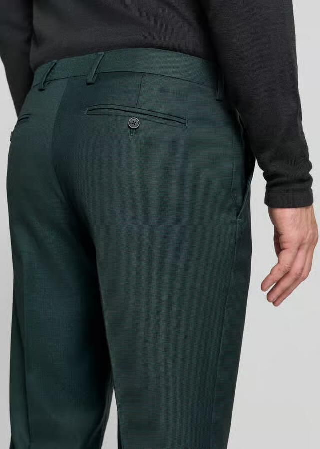 Christian Berg Men Fijn gestructureerde pantalon met persplooien