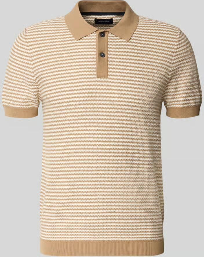 Christian Berg Men Gebreid shirt met Polokraag en Knoopsluiting