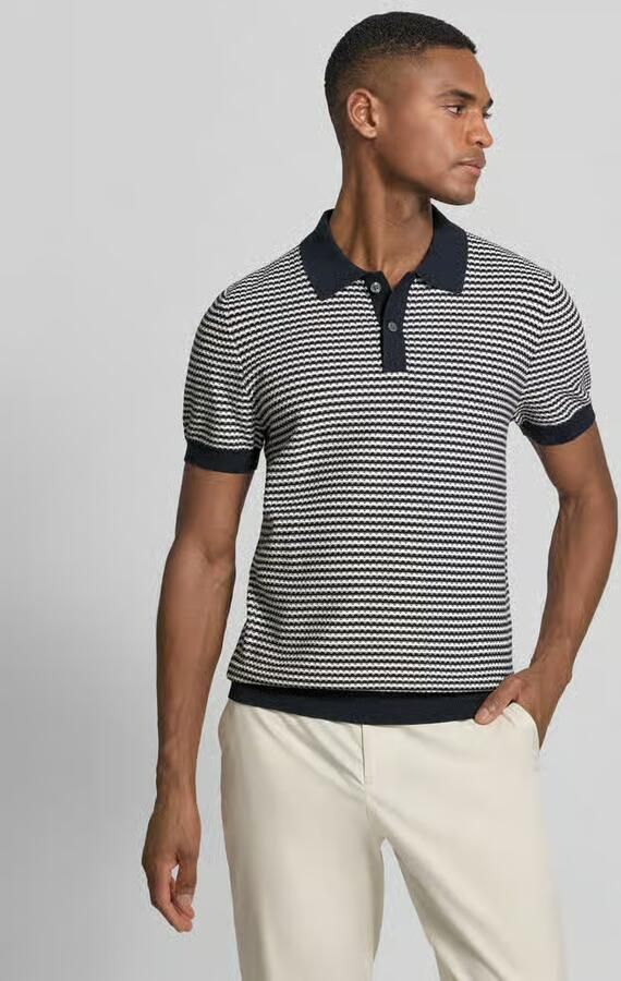 Christian Berg Men Gebreid shirt met Polokraag en Knoopsluiting - Foto 2