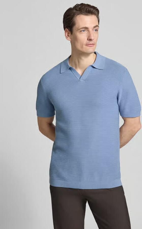 Christian Berg Men Gebreid shirt met Polokraag en V-hals - Foto 3