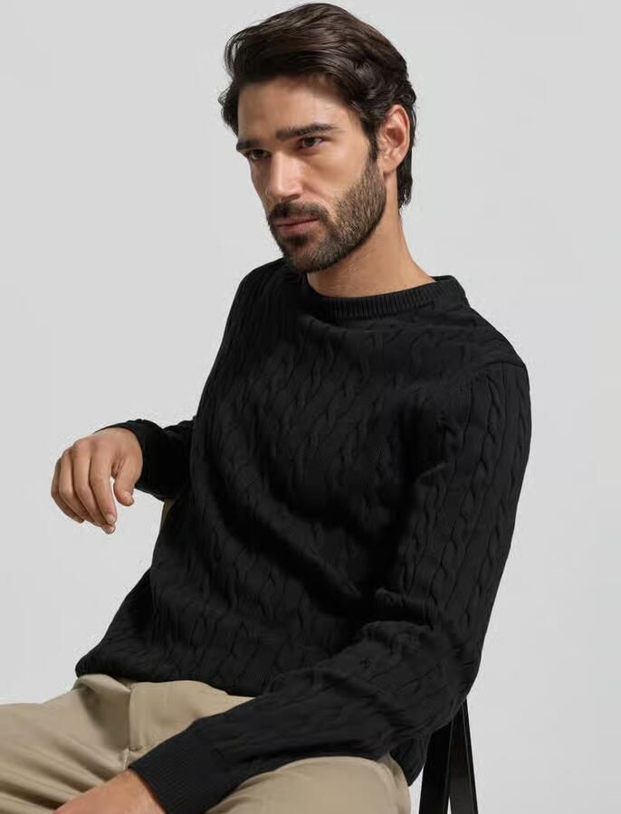 Christian Berg Men Gebreide pullover met ribboorden
