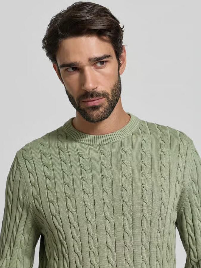 Christian Berg Men Gebreide pullover met ribboorden