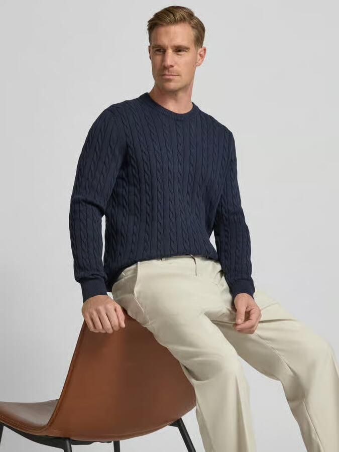 Christian Berg Men Gebreide pullover met ribboorden