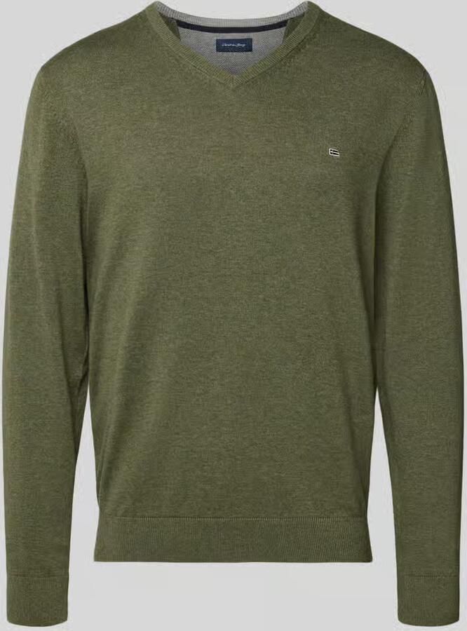 Christian Berg Men Gebreide pullover met V-hals - Foto 3