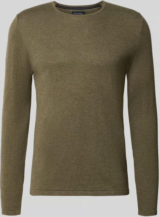 Christian Berg Men Gebreide pullover van katoen met ronde hals