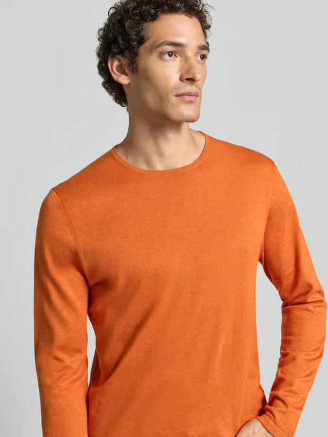 Christian Berg Men Gebreide pullover van katoen met ronde hals - Foto 2