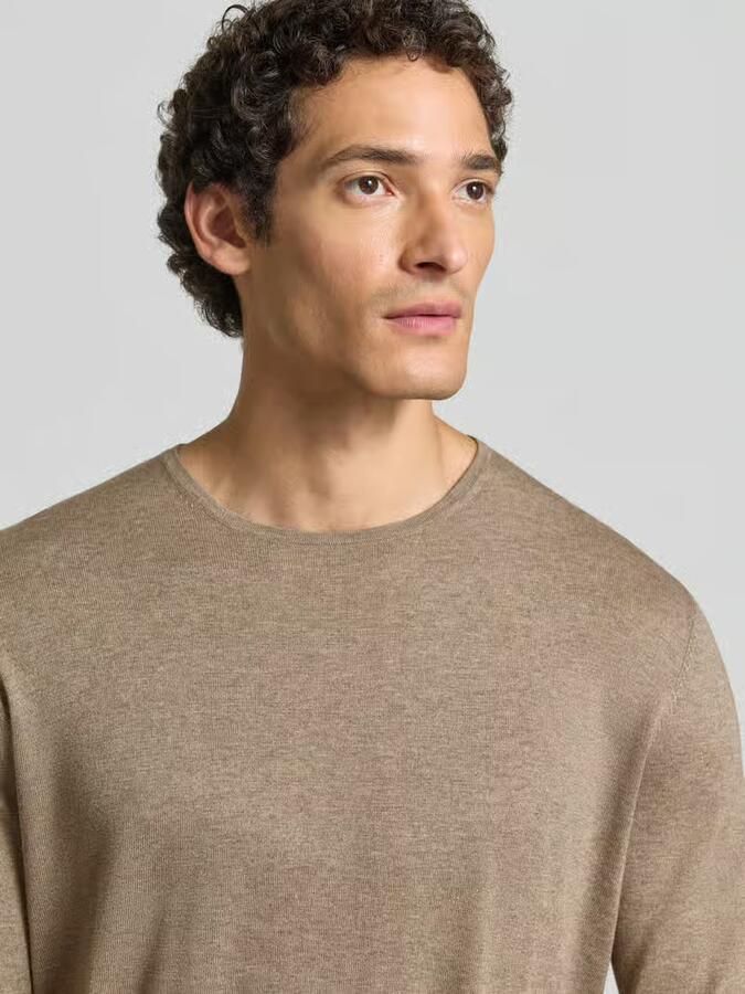 Christian Berg Men Gebreide pullover van katoen met ronde hals - Foto 2