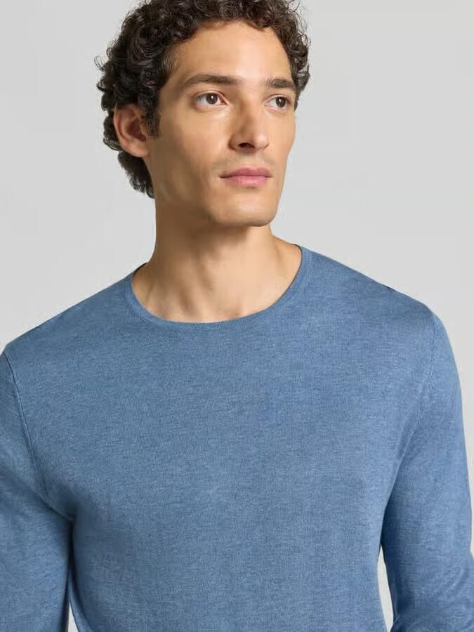 Christian Berg Men Gebreide pullover van katoen met ronde hals - Foto 2
