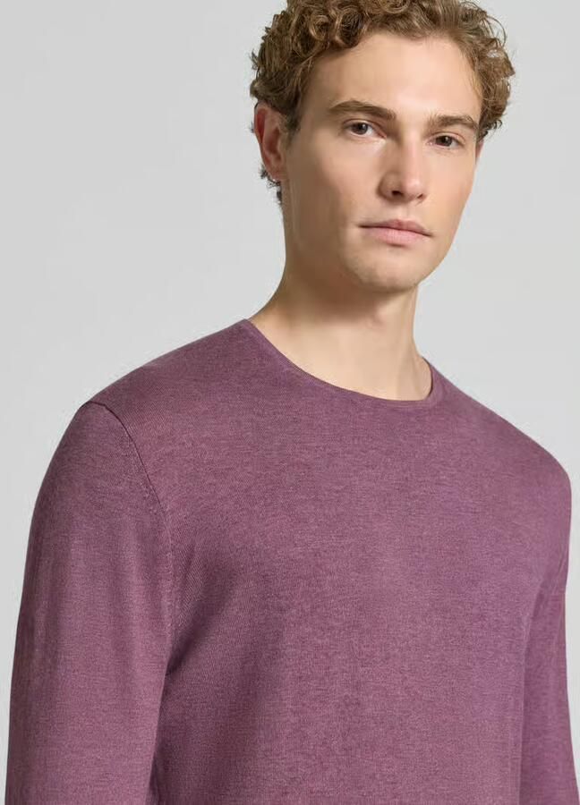 Christian Berg Men Gebreide pullover van katoen met ronde hals - Foto 2