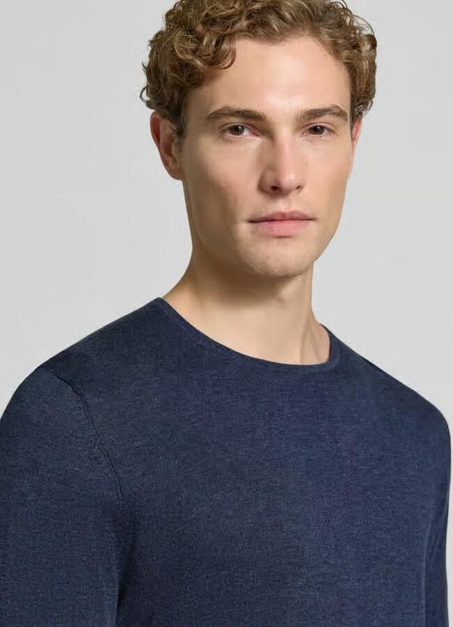 Christian Berg Men Gebreide pullover van katoen met ronde hals - Foto 2