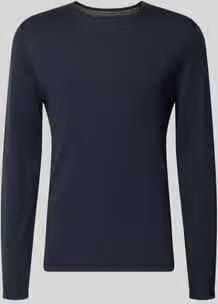 Christian Berg Men Gebreide pullover van katoen met ronde hals