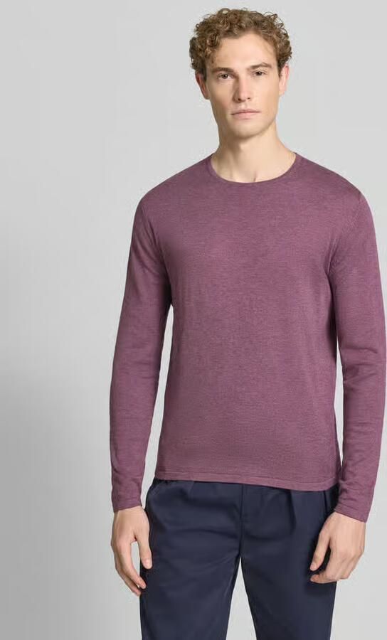 Christian Berg Men Gebreide pullover van katoen met ronde hals - Foto 3