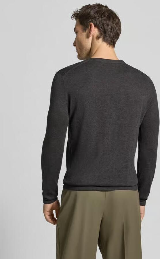 Christian Berg Men Gebreide pullover van katoen met ronde hals - Foto 2