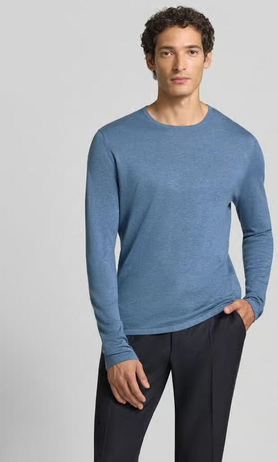 Christian Berg Men Gebreide pullover van katoen met ronde hals - Foto 2