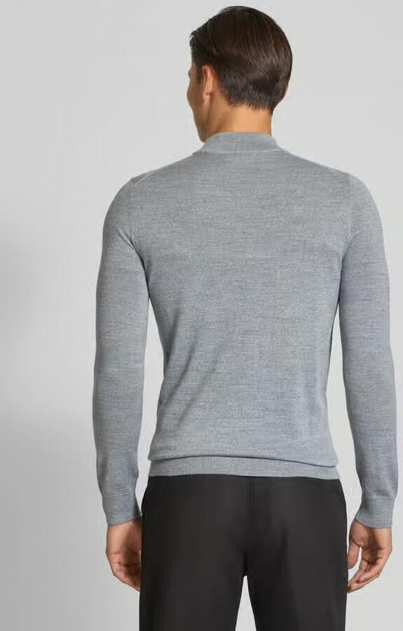 Christian Berg Men Gebreide pullover van een mix van merinowol met opstaande kraag