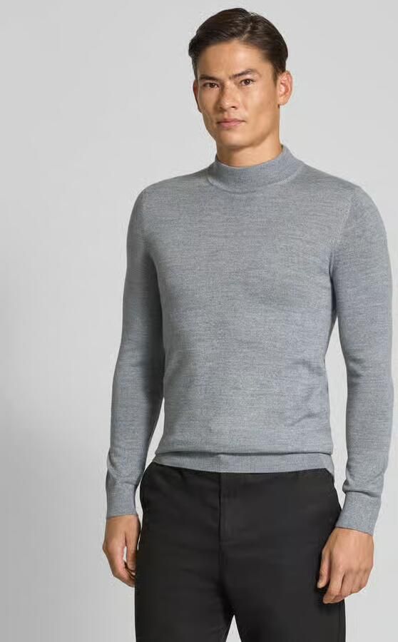 Christian Berg Men Gebreide pullover van een mix van merinowol met opstaande kraag - Foto 2